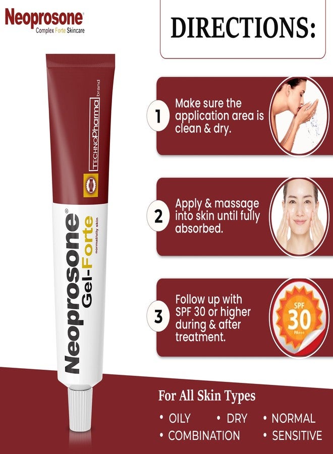 Neoprosone Skin Brightening Gel - 1 fl oz / 30 ml - Daily Skin Moisturizer, works on Oily, Combination, Sensitive Skin, with Alpha Arbutin, For Face & Body - Image 5